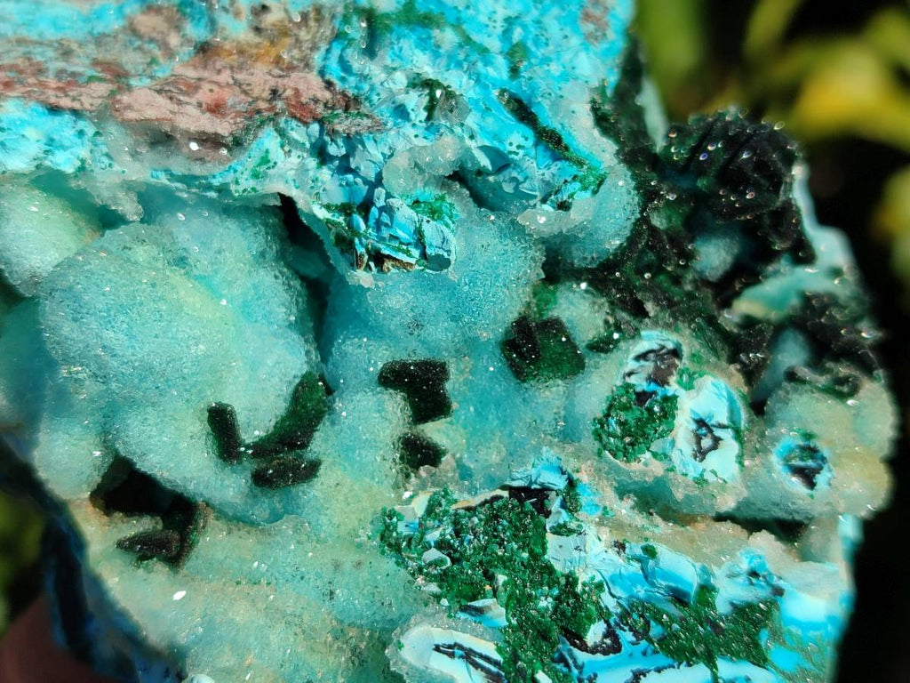 Natural Drusy Chrysocolla and Malachite Stalactite Coated on Dolomite Specimens x 2 From Lupoto Mine, Congo - Toprock Gemstones and Minerals 