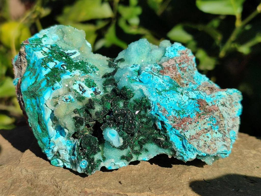 Natural Drusy Chrysocolla and Malachite Stalactite Coated on Dolomite Specimens x 2 From Lupoto Mine, Congo - Toprock Gemstones and Minerals 