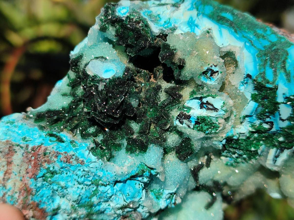 Natural Drusy Chrysocolla and Malachite Stalactite Coated on Dolomite Specimens x 2 From Lupoto Mine, Congo - Toprock Gemstones and Minerals 