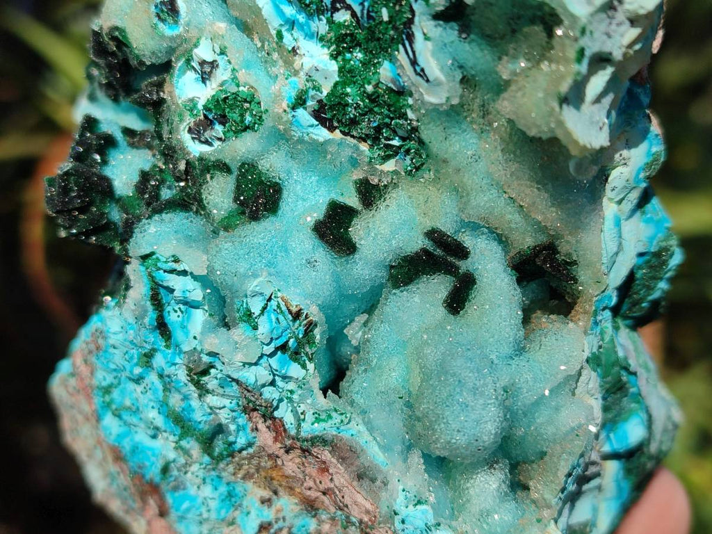 Natural Drusy Chrysocolla and Malachite Stalactite Coated on Dolomite Specimens x 2 From Lupoto Mine, Congo - Toprock Gemstones and Minerals 