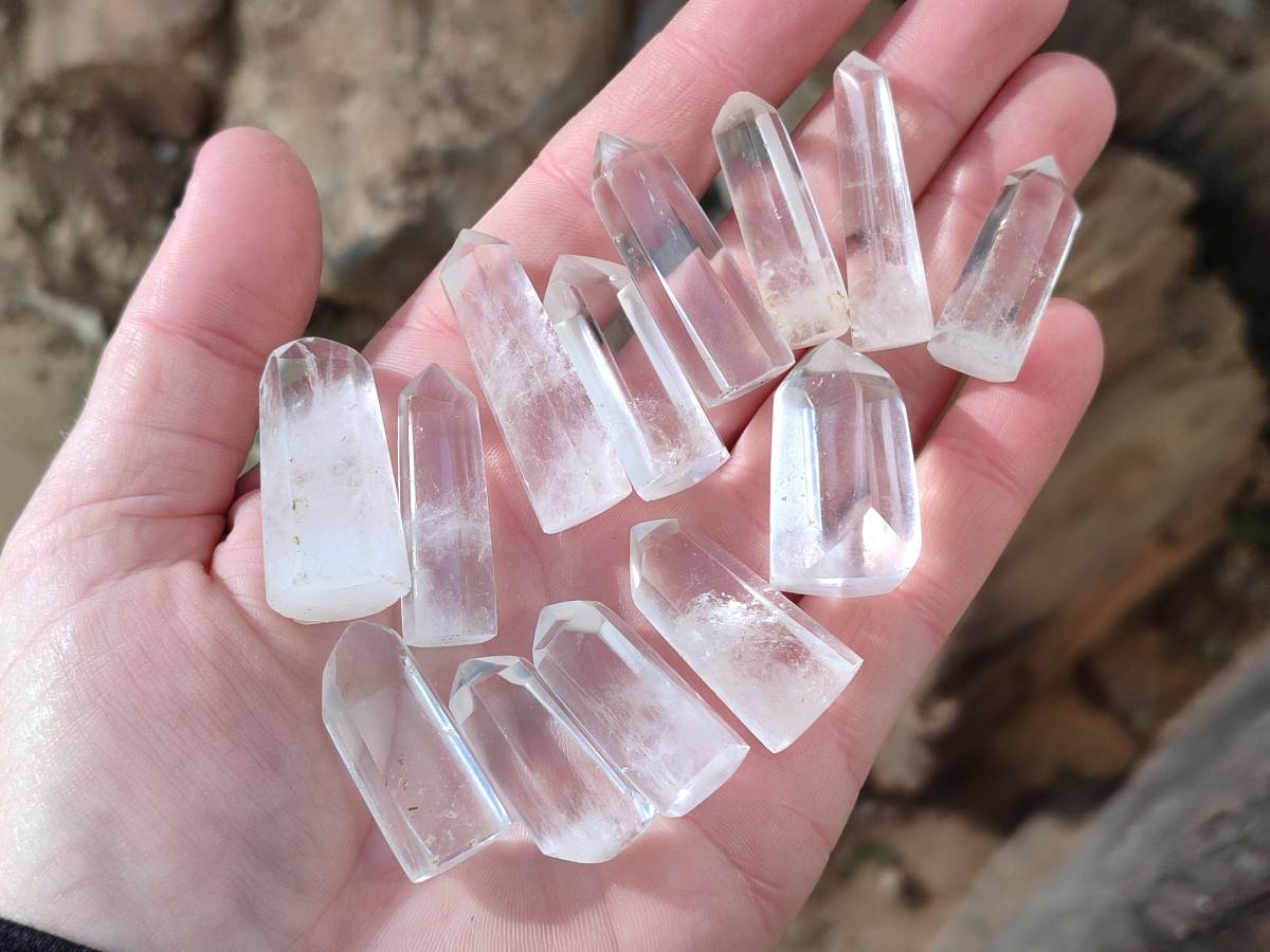 Polished Clear 'Jewellery' Quartz Crystals x 35 From Madagascar - Toprock Gemstones and Minerals 