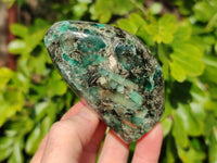 Polished Emerald Mica In Matrix Standing Free Forms x 3 From Mutoko, Zimbabwe - Toprock Gemstones and Minerals 