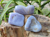 Polished Blue Lace Agate Tumbled Stones x 20 From Nsanje, Malawi - Toprock Gemstones and Minerals 