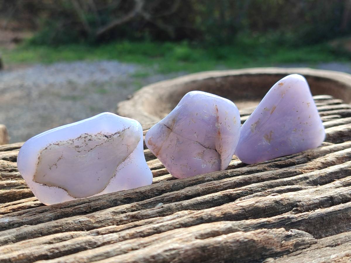Polished Blue Lace Agate Tumbled Stones x 20 From Nsanje, Malawi - Toprock Gemstones and Minerals 