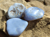 Polished Blue Lace Agate Tumbled Stones x 20 From Nsanje, Malawi - Toprock Gemstones and Minerals 
