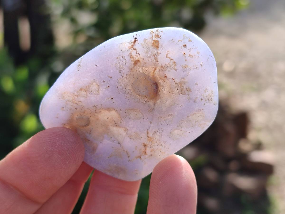 Polished Blue Lace Agate Tumbled Stones x 20 From Nsanje, Malawi - Toprock Gemstones and Minerals 