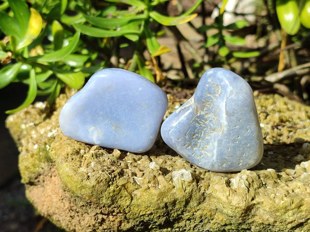 Polished Blue Lace Agate Tumbled Stones x 20 From Nsanje, Malawi - Toprock Gemstones and Minerals 