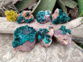 Natural Dioptase Crystals with Malachite on Dolomite Matrix Specimens x 6 From Likasi, Congo - Toprock Gemstones and Minerals 