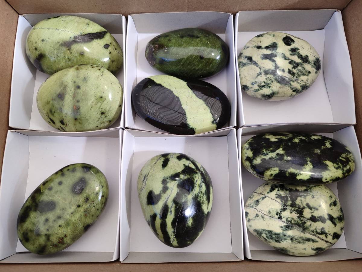 Polished Selected Large Leopard Stone Palm Stones x 9 From Nyanga, Zimbabwe - Toprock Gemstones and Minerals 