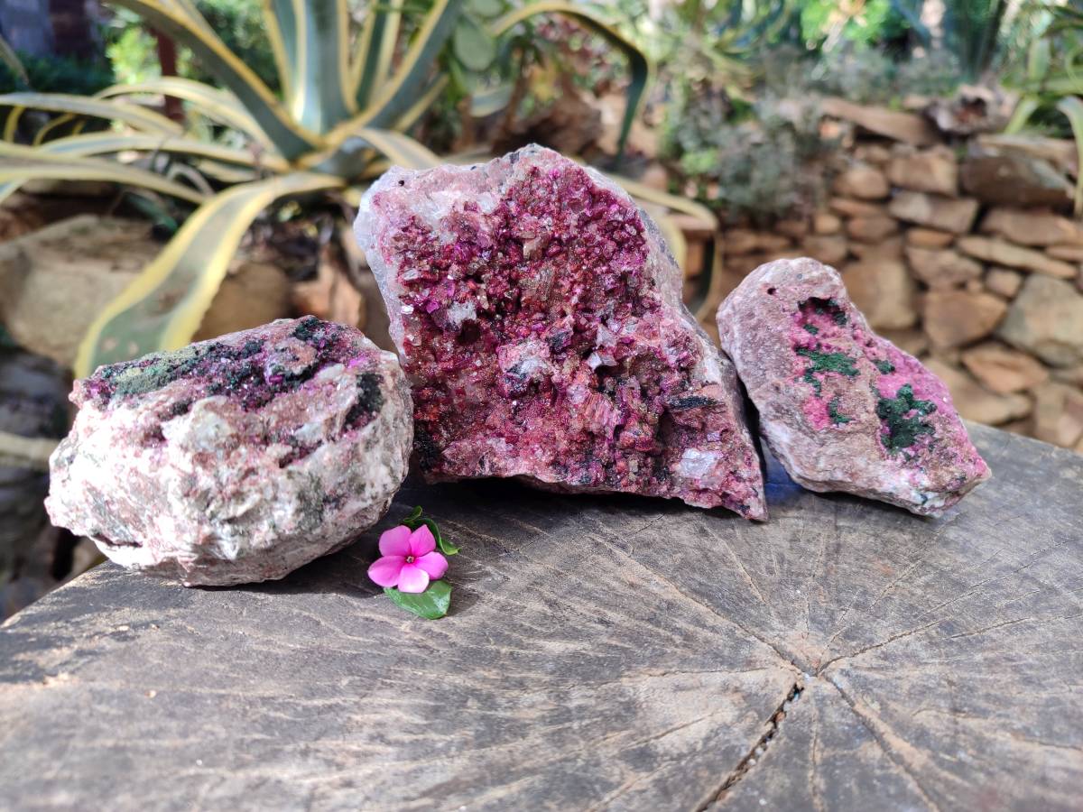Natural Drusy Salrose on Dolomite Matrix Specimens x 3 From Kakanda, Congo - Toprock Gemstones and Minerals 