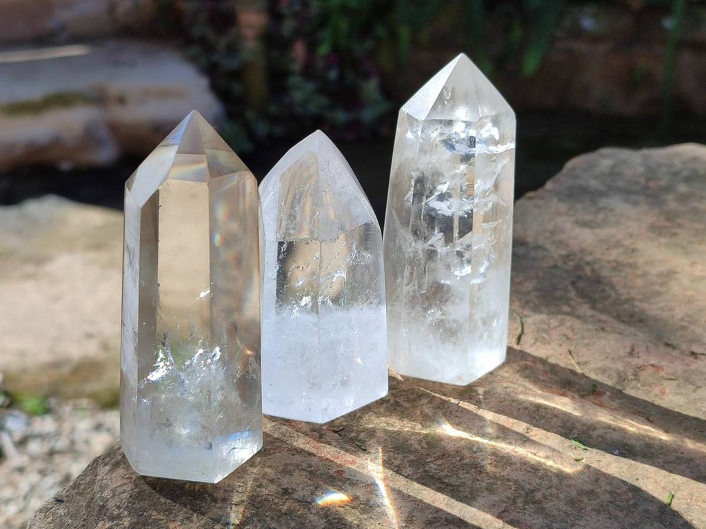 Polished Clear Quartz Crystals x 6 From Madagascar - Toprock Gemstones and Minerals 