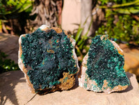 Natural Crystalline Malachite Specimens x 2 From Tenke Fungurume, Congo - Toprock Gemstones and Minerals 