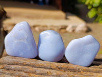 Polished Blue Lace Agate Tumbled Stones x 20 From Nsanje, Malawi