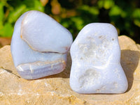 Polished Blue Lace Agate Tumbled Stones x 20 From Nsanje, Malawi