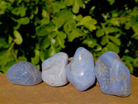 Polished Blue Lace Agate Tumbled Stones x 20 From Nsanje, Malawi