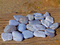 Polished Blue Lace Agate Tumbled Stones x 20 From Nsanje, Malawi