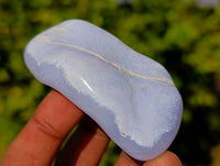 Polished Blue Lace Agate Tumbled Stones x 20 From Nsanje, Malawi