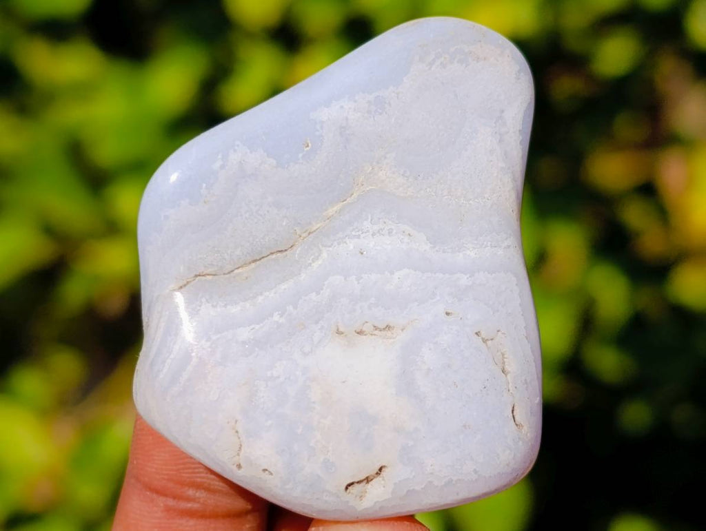 Polished Blue Lace Agate Tumbled Stones x 20 From Nsanje, Malawi - Toprock Gemstones and Minerals 