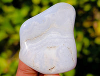 Polished Blue Lace Agate Tumbled Stones x 20 From Nsanje, Malawi
