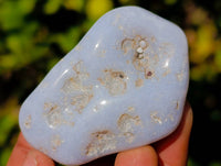 Polished Blue Lace Agate Tumbled Stones x 20 From Nsanje, Malawi