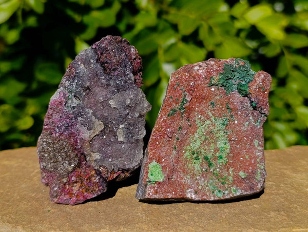 Natural Drusy Salrose With Crystalline Malachite on Dolomite Matrix Specimens x 6 From Congo