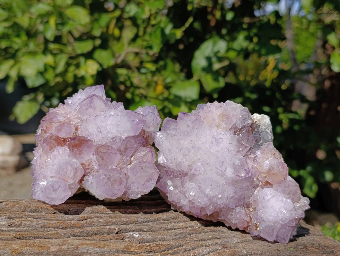 Natural Amethyst Spirit Quartz Clusters x 2 From Boekenhouthoek, South Africa - Toprock Gemstones and Minerals 