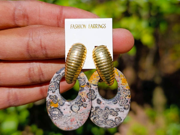 Hand Made Snakeskin Jasper Earrings - Sold Per Pair - From Australia