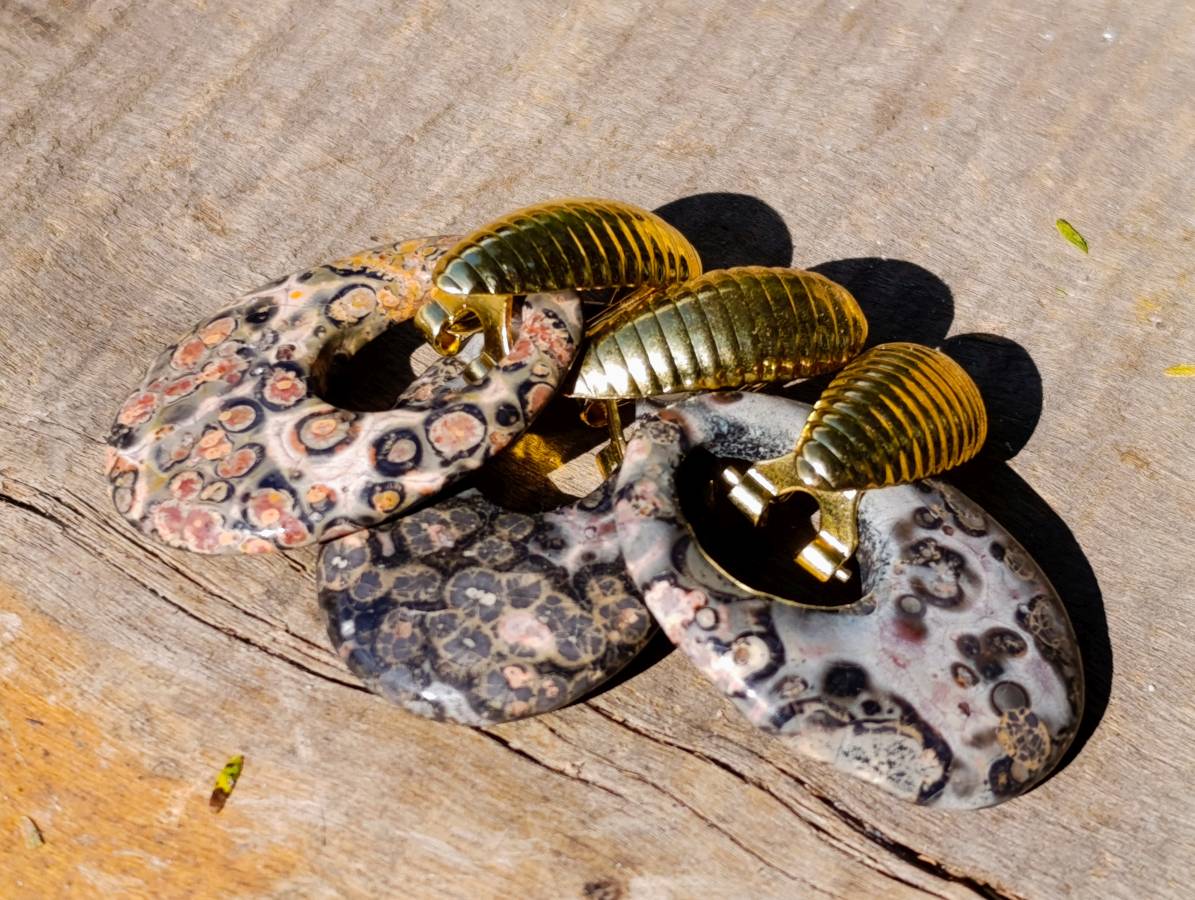 Hand Made Snakeskin Jasper Earrings - Sold Per Pair - From Australia - Toprock Gemstones and Minerals 