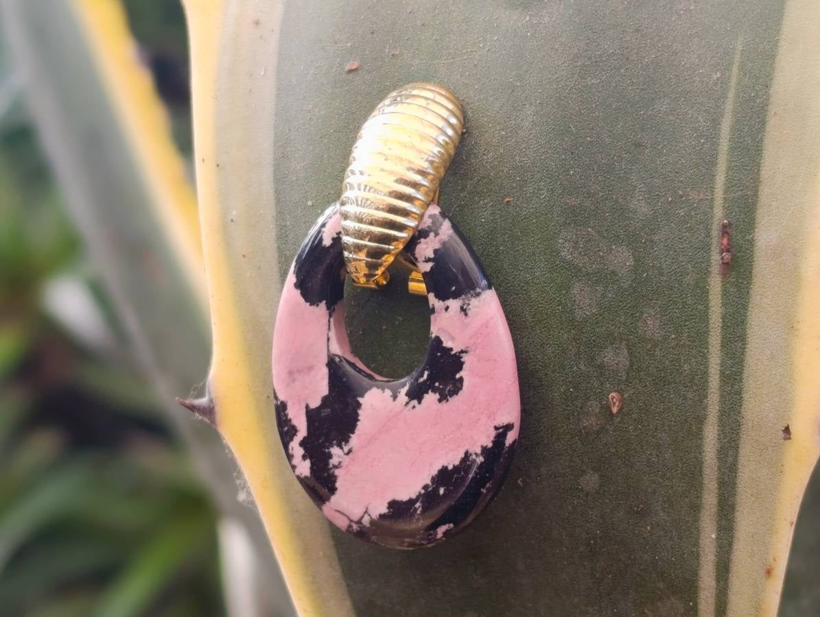 Hand Made Rhodonite Earrings - Sold Per Pair - From Zimbabwe - Toprock Gemstones and Minerals 
