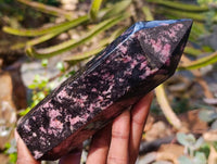 Polished Pink Rhodonite Points x 2 From Ambindavato, Madagascar - Toprock Gemstones and Minerals 