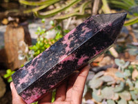 Polished Pink Rhodonite Points x 2 From Ambindavato, Madagascar - Toprock Gemstones and Minerals 