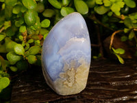 Polished Blue Lace Agate Standing Free Forms x 2 From Nsanje, Malawi