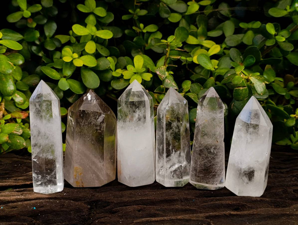 Polished Clear Quartz Crystals x 6 From Madagascar - Toprock Gemstones and Minerals 