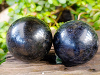 Polished Iolite Spheres x 3 From Ambatofinandrahana, Madagascar - Toprock Gemstones and Minerals 