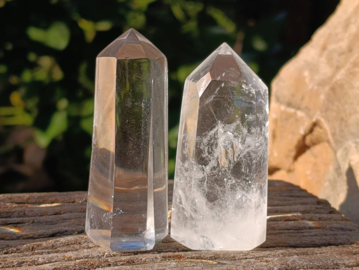 Polished Clear Quartz Crystals x 12 From Madagascar - Toprock Gemstones and Minerals 