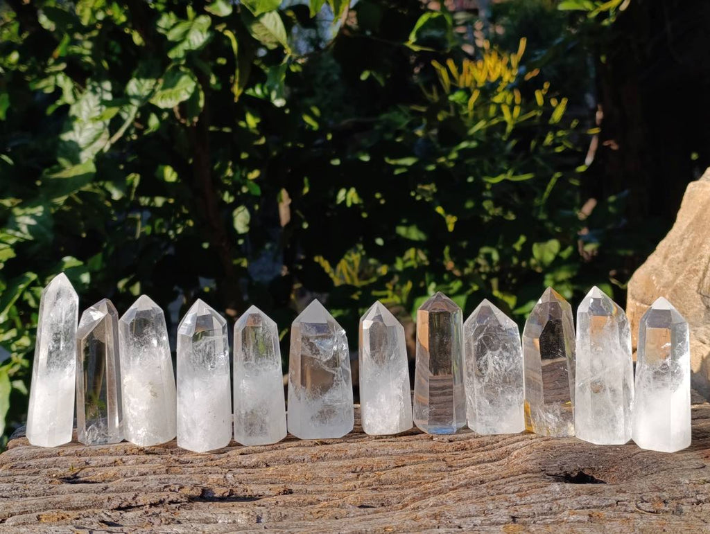 Polished Clear Quartz Crystals x 12 From Madagascar - Toprock Gemstones and Minerals 