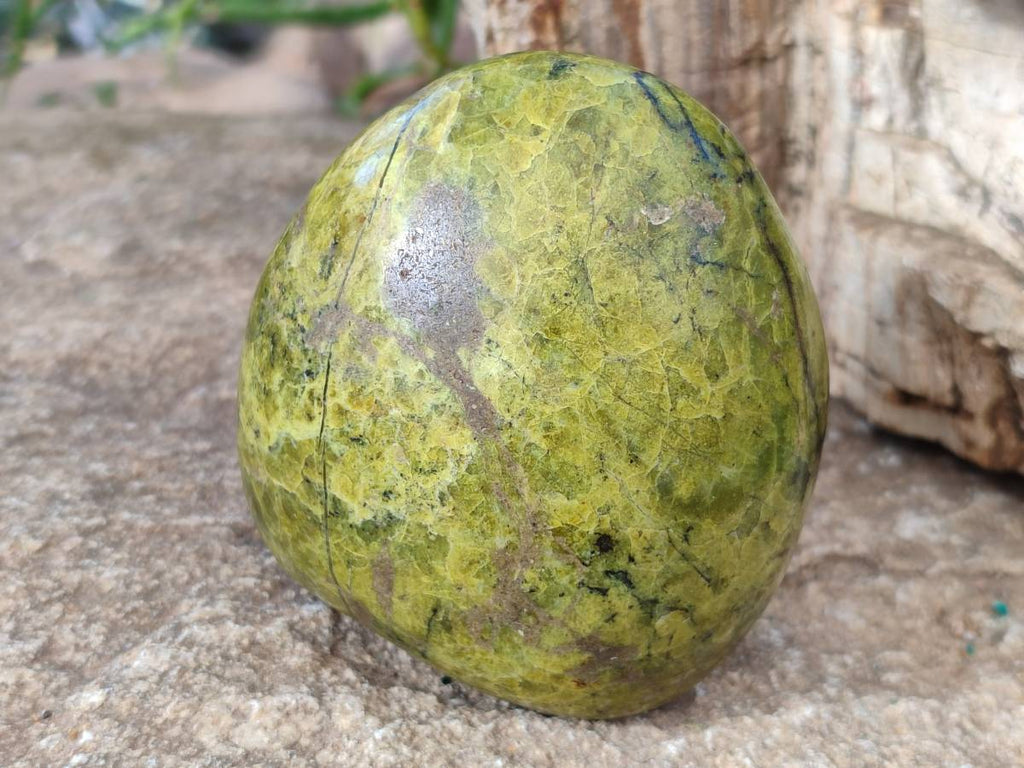 Polished Green Opal Standing Free Forms x 2 From Betroka, Madagascar - Toprock Gemstones and Minerals 