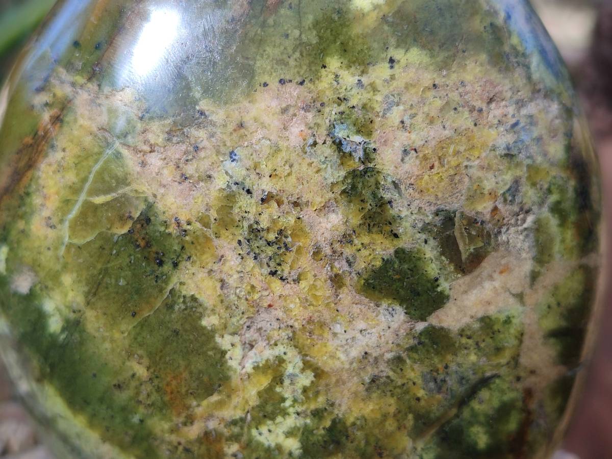 Polished Green Opal Standing Free Forms x 2 From Betroka, Madagascar - Toprock Gemstones and Minerals 