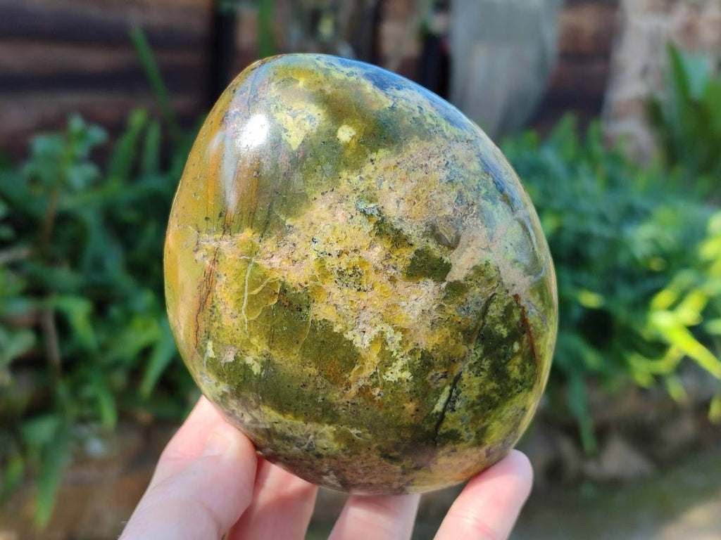 Polished Green Opal Standing Free Forms x 2 From Betroka, Madagascar - Toprock Gemstones and Minerals 