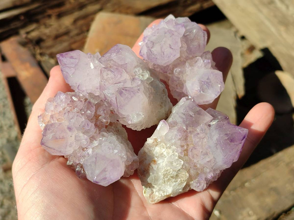 Natural Amethyst Spirit Quartz Clusters x 12 From Boekenhouthoek, South Africa - Toprock Gemstones and Minerals 