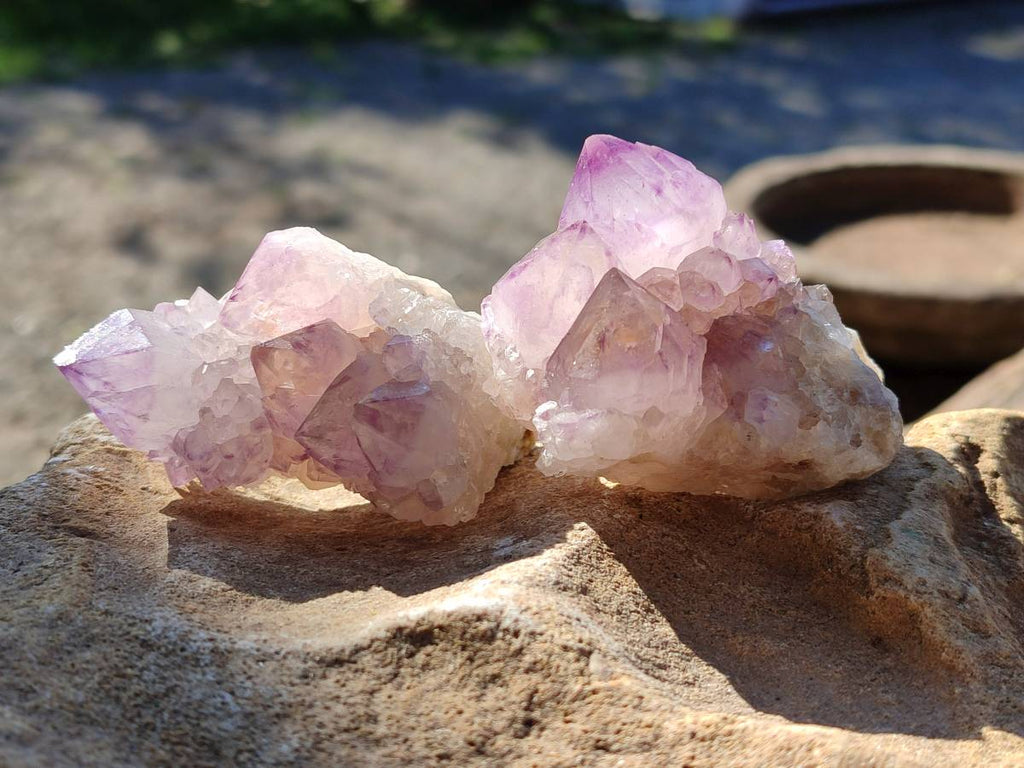 Natural Amethyst Spirit Quartz Clusters x 12 From Boekenhouthoek, South Africa - Toprock Gemstones and Minerals 