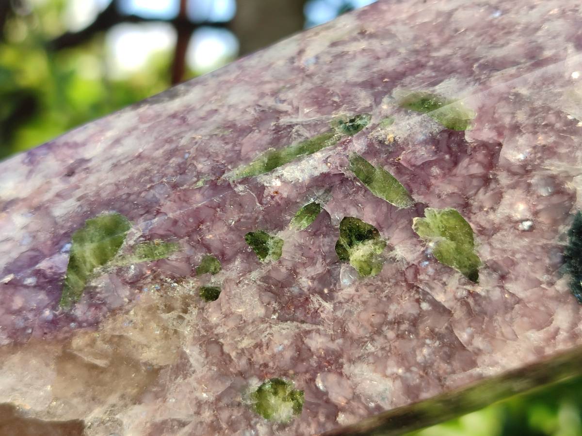 Polished Lepidolite with Pink Rubellite Points x 3 From Ambatondrazaka, Madagascar - Toprock Gemstones and Minerals 