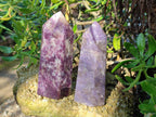 Polished Lepidolite with Pink Rubellite Points x 3 From Ambatondrazaka, Madagascar - Toprock Gemstones and Minerals 