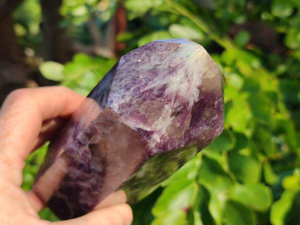 Polished Lepidolite with Pink Rubellite Points x 3 From Ambatondrazaka, Madagascar - Toprock Gemstones and Minerals 