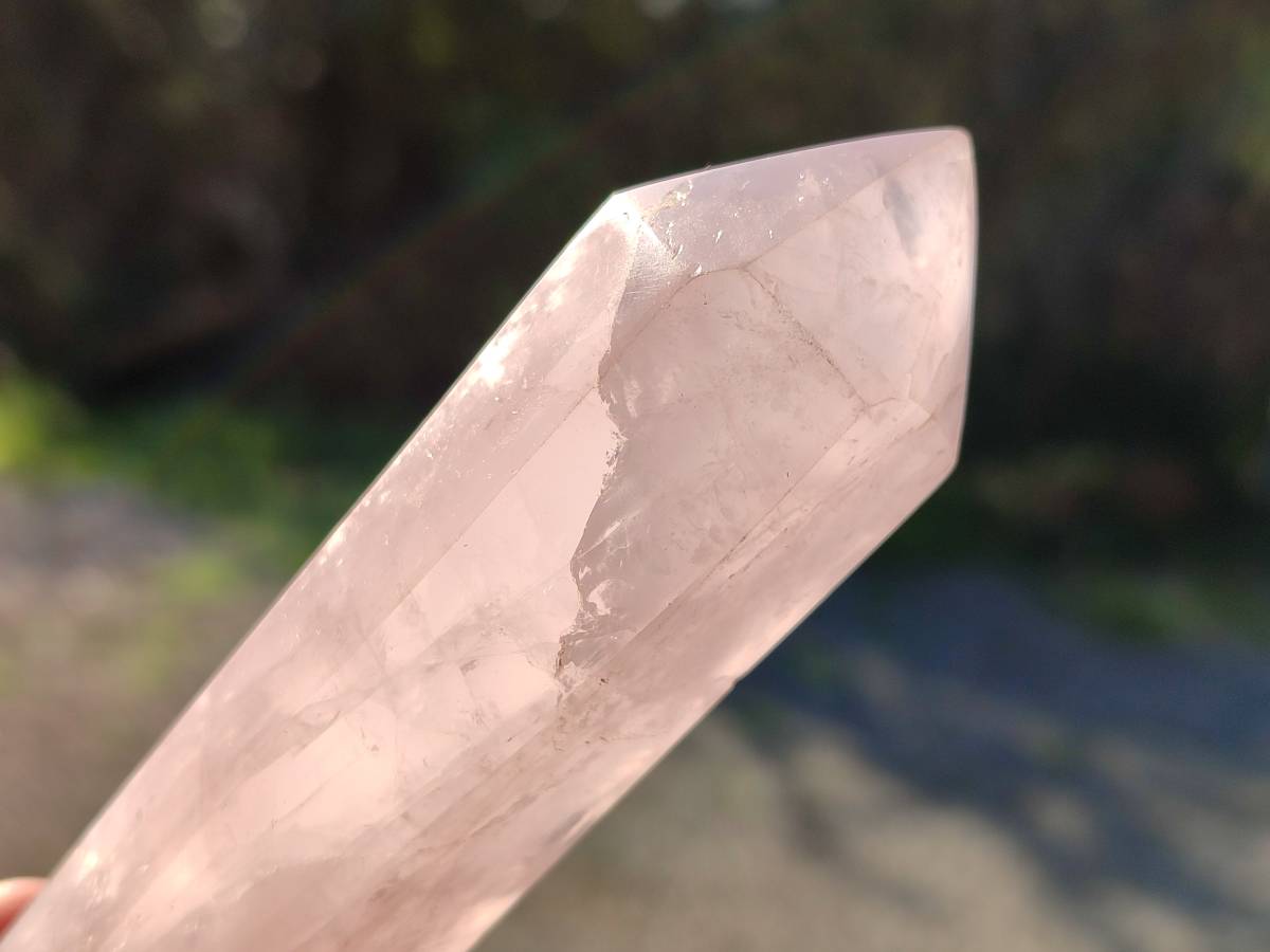 Polished Double Terminated Rose Quartz Points x 6 Madagascar - Toprock Gemstones and Minerals 