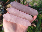 Polished Double Terminated Rose Quartz Points x 6 Madagascar - Toprock Gemstones and Minerals 