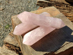 Polished Double Terminated Rose Quartz Points x 6 Madagascar - Toprock Gemstones and Minerals 