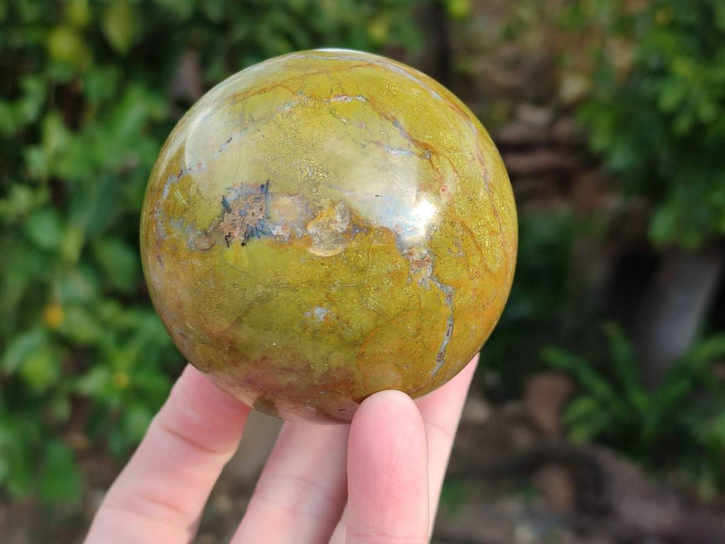 Polished Green Opal Spheres x 3 From Betroka, Madagascar - Toprock Gemstones and Minerals 