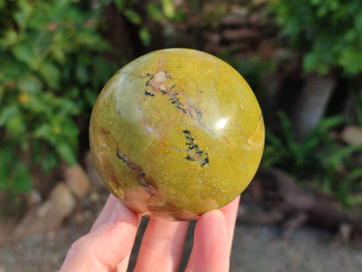 Polished Green Opal Spheres x 3 From Betroka, Madagascar - Toprock Gemstones and Minerals 