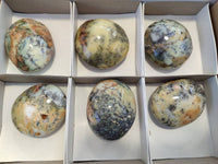 Polished Dendritic Opal Palm Stones x 6 From Moralambo, Madagascar - Toprock Gemstones and Minerals 